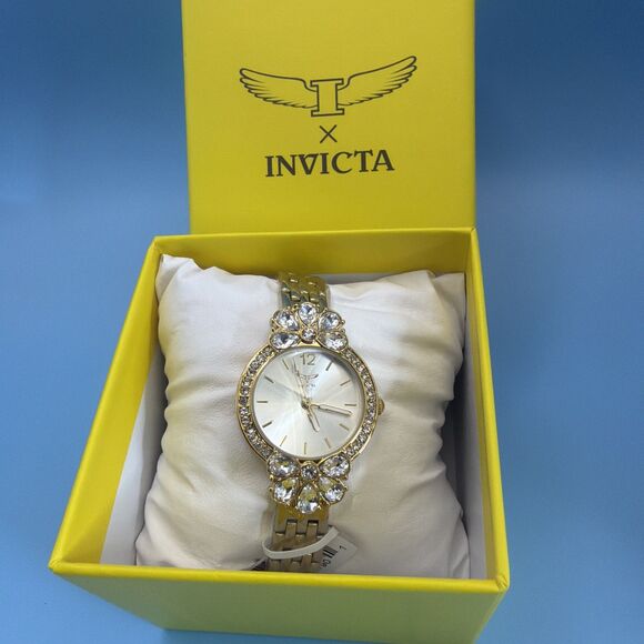 Invicta Wildflower 69104 Gold Tone Women’s 30mm Wrist Watch - Picture 2 of 4
